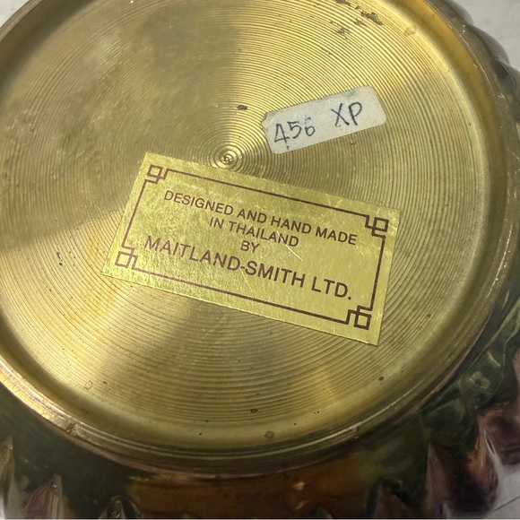 Vintage Maitland-Smith brass bowl lidded trinket box - Picture 7 of 7